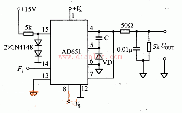 AD 651F/V conversion circuit