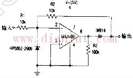 Full-wave rectifier circuit diagram for single-stage op amp