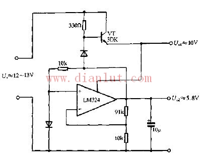 Dual output regulated power supply circuit