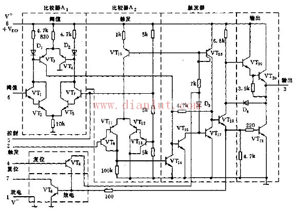 CA555 equivalent circuit diagram