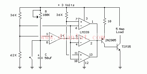 Low voltage / high current delay circuit