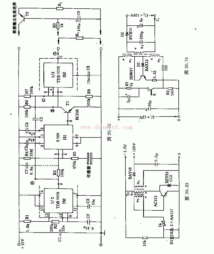 5V~+12V and a 15v DC converter circuit schematic