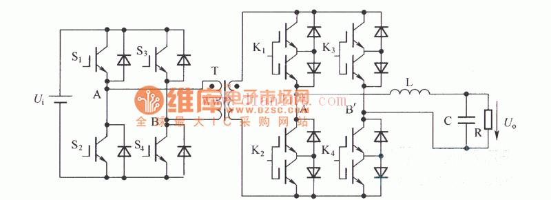 Design schematic of high frequency chain inverter power supply