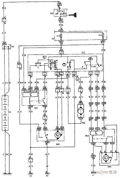 Automotive electric wiper and scrubber circuit