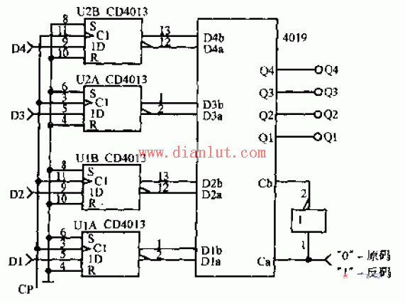 Original code inverse code selector circuit schematic