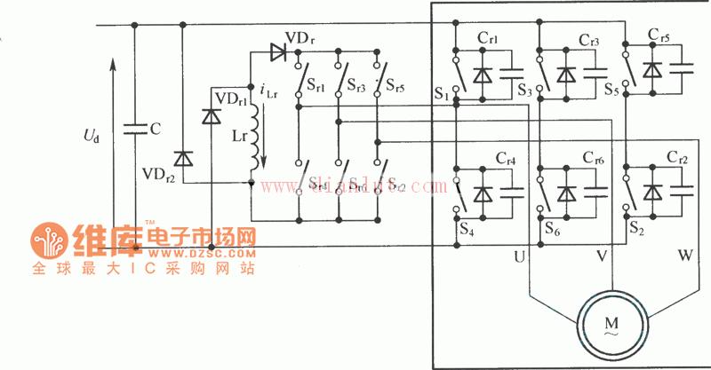 ZVT-PWM three-phase variable frequency power supply main circuit structure circuit