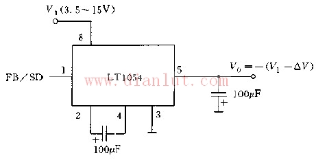 Negative voltage converter circuit constructed by LT1054