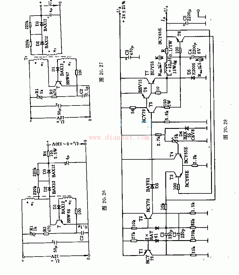 6v~12v/25w DC voltage converter circuit