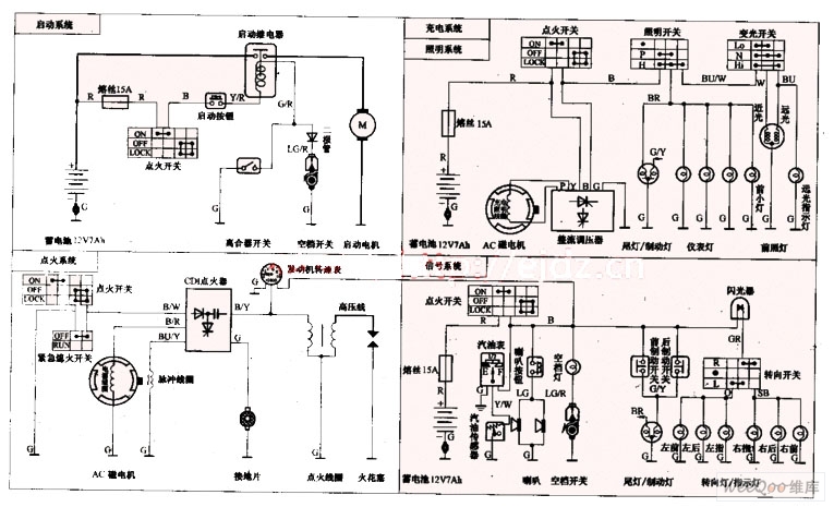 Jincheng JC125 motorcycle decomposition circuit