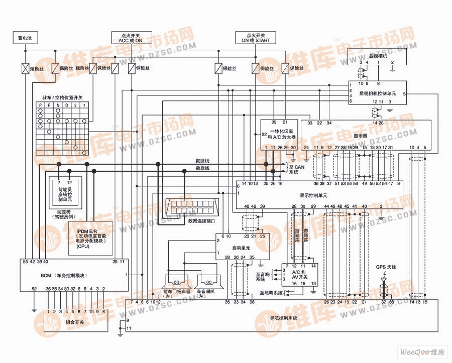 NISSAN Xintianhao navigation system circuit diagram