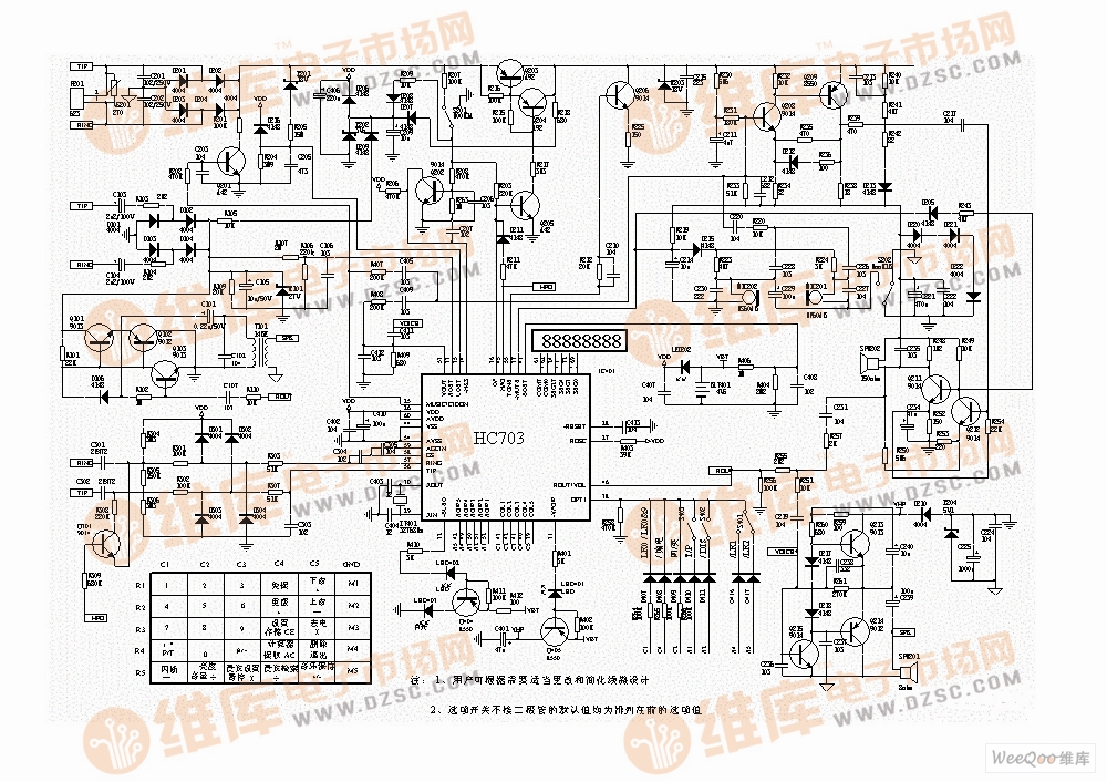 Fully built-in single chip bilingual report dedicated chip circuit
