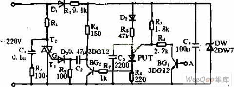 Two-way thyristor on/off switch circuit
