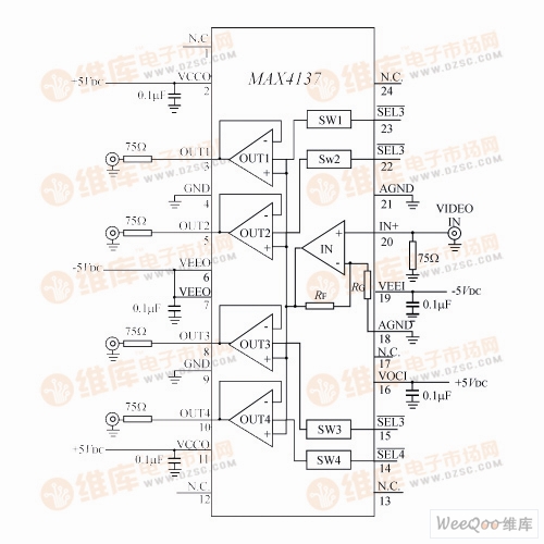 Internal structure of the MAX4137