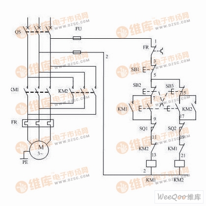 Motor reversible band limit control circuit principle