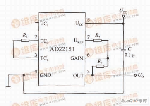 Temperature compensation circuit diagram in bipolar mode