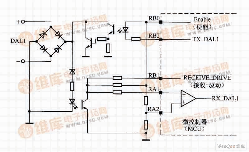 Low power DALI interface circuit