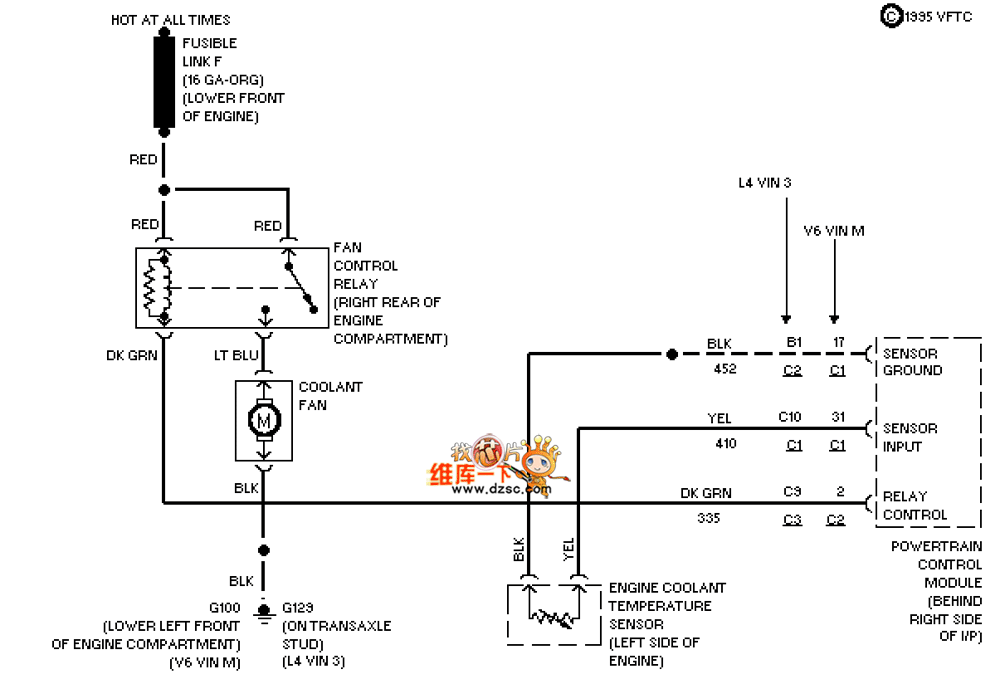 Universal 95 Oldsmobile ACHIEVA refrigeration fan circuit diagram
