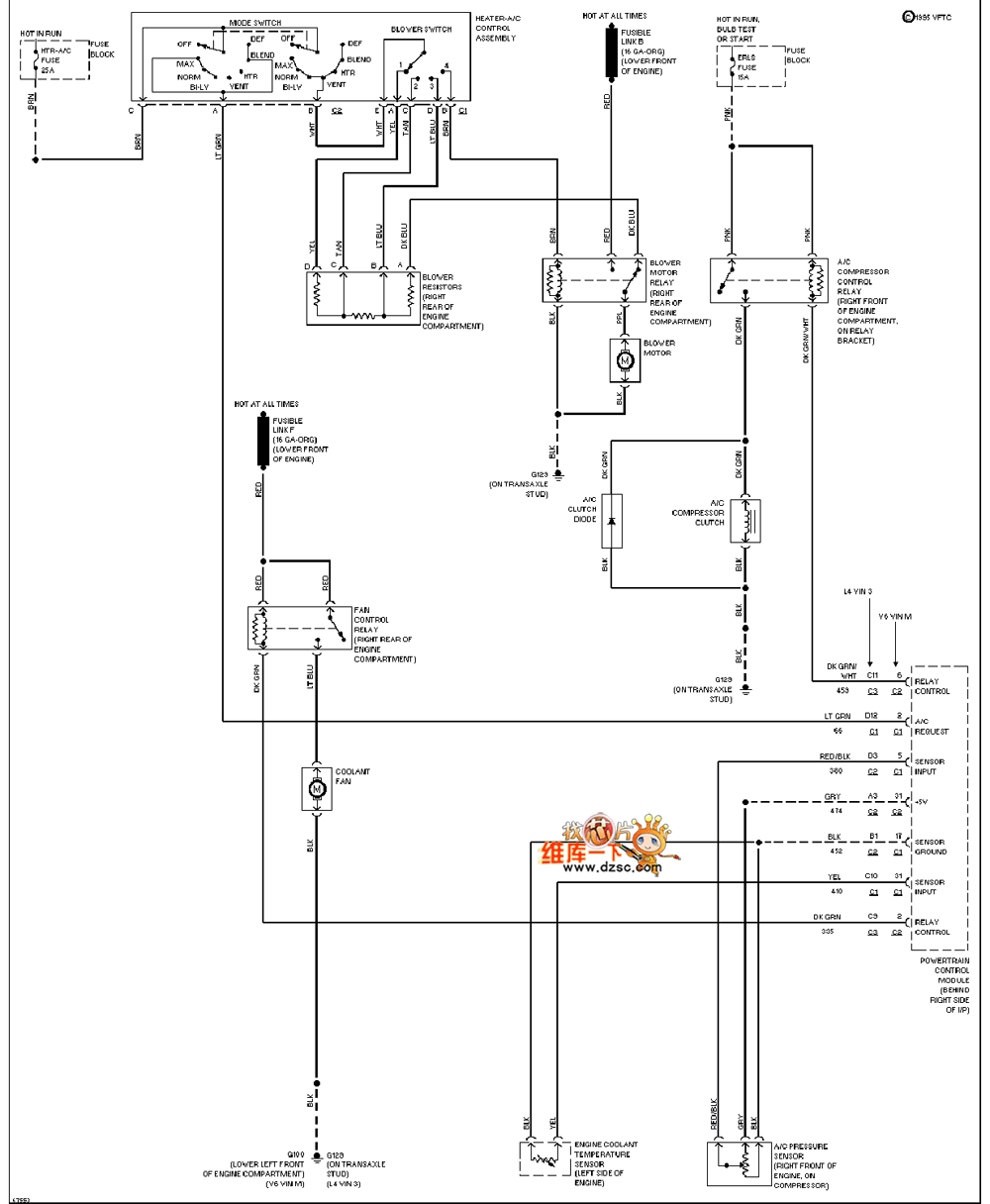 General 95 Ozmobi ACHIEVA air conditioning system circuit diagram
