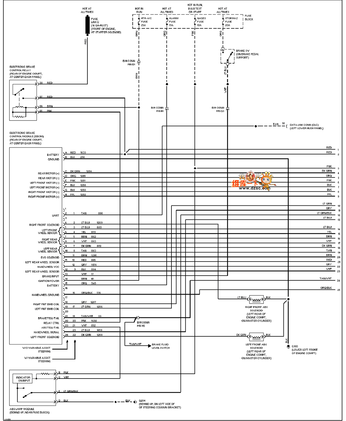 GM 95 Oldsmobile ACHIEVAABS circuit diagram