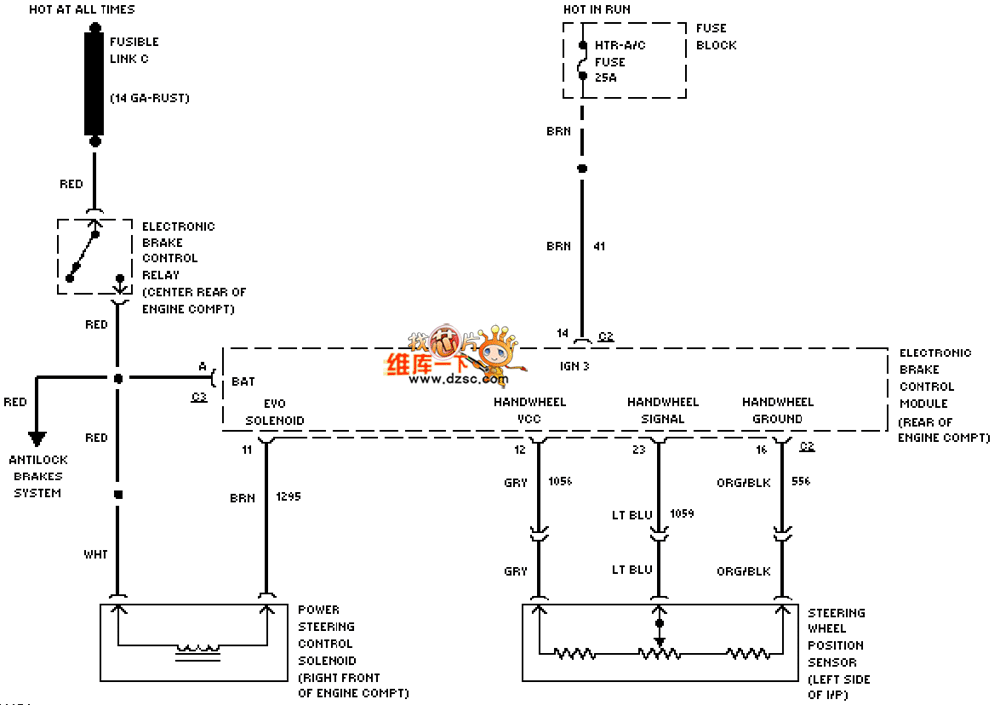 GM 95 Oldsmobile ACHIEVA electronic power steering circuit diagram