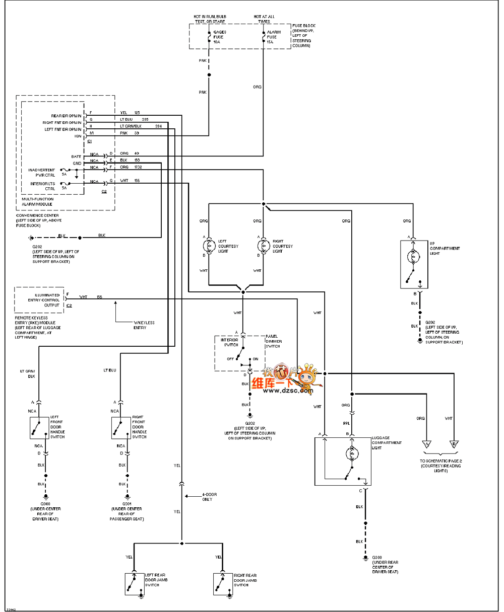 Universal 94 Oldsmobile BRAVADA electric door lock circuit diagram