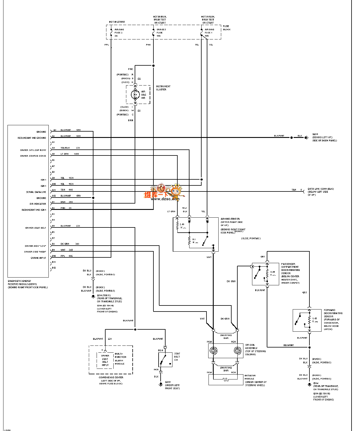 Universal 94 Oldsmobile BRAVADASRS circuit diagram