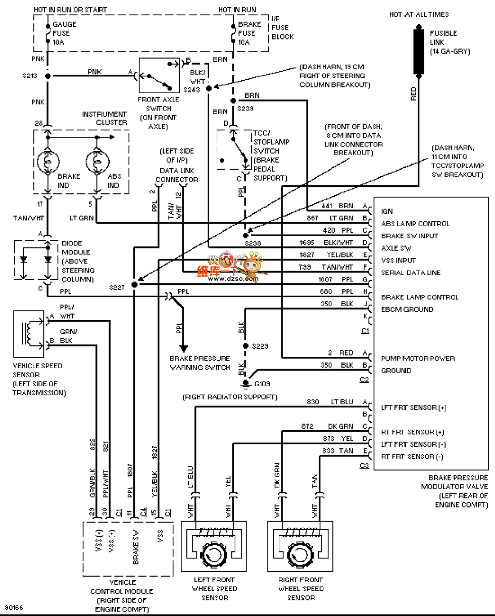 GM 97 Oldsmobile BRAVADAABS circuit diagram