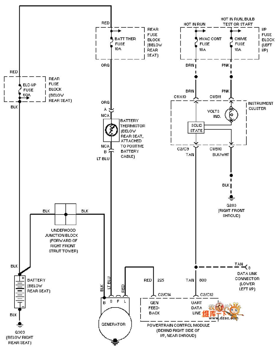 Universal Oldsmobile charging system circuit diagram