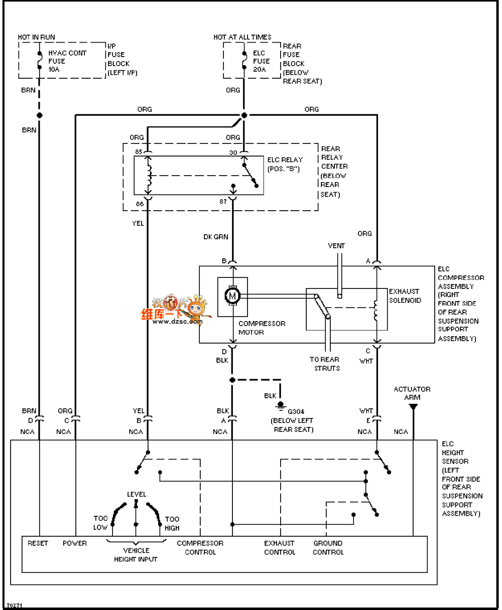 Universal Oldsmobile Electronic Leveling Suspension Control Circuit Diagram