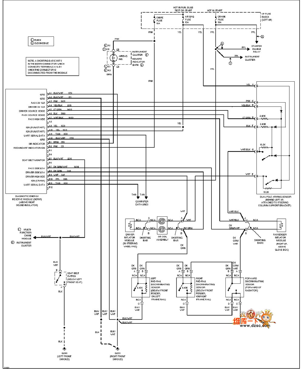Universal Oldsmobile SRS circuit diagram