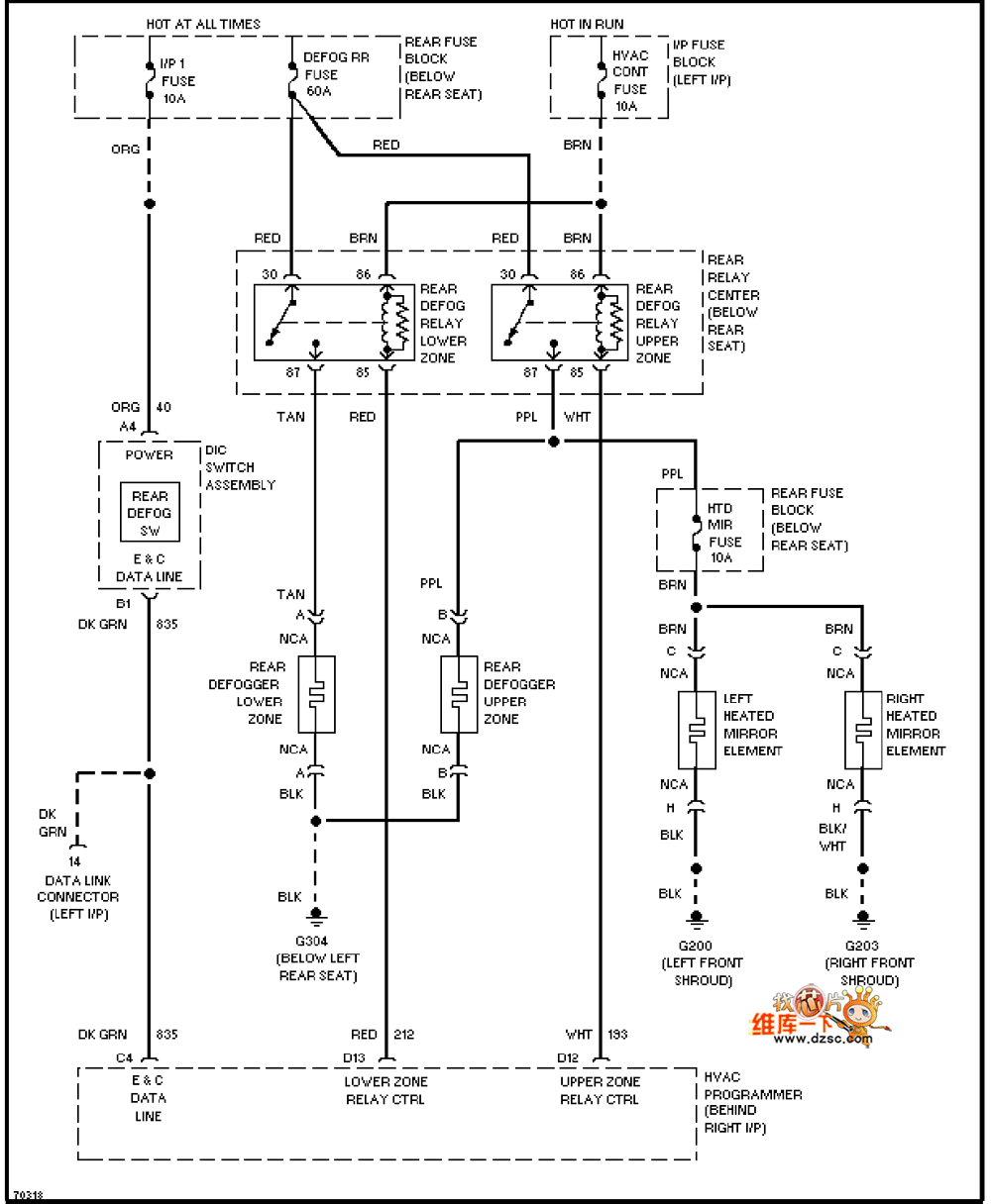 Universal Oldsmobile defogger circuit diagram