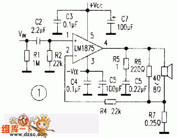 Lm1875 application experiment and current feedback btl circuit design circuit diagram (a)