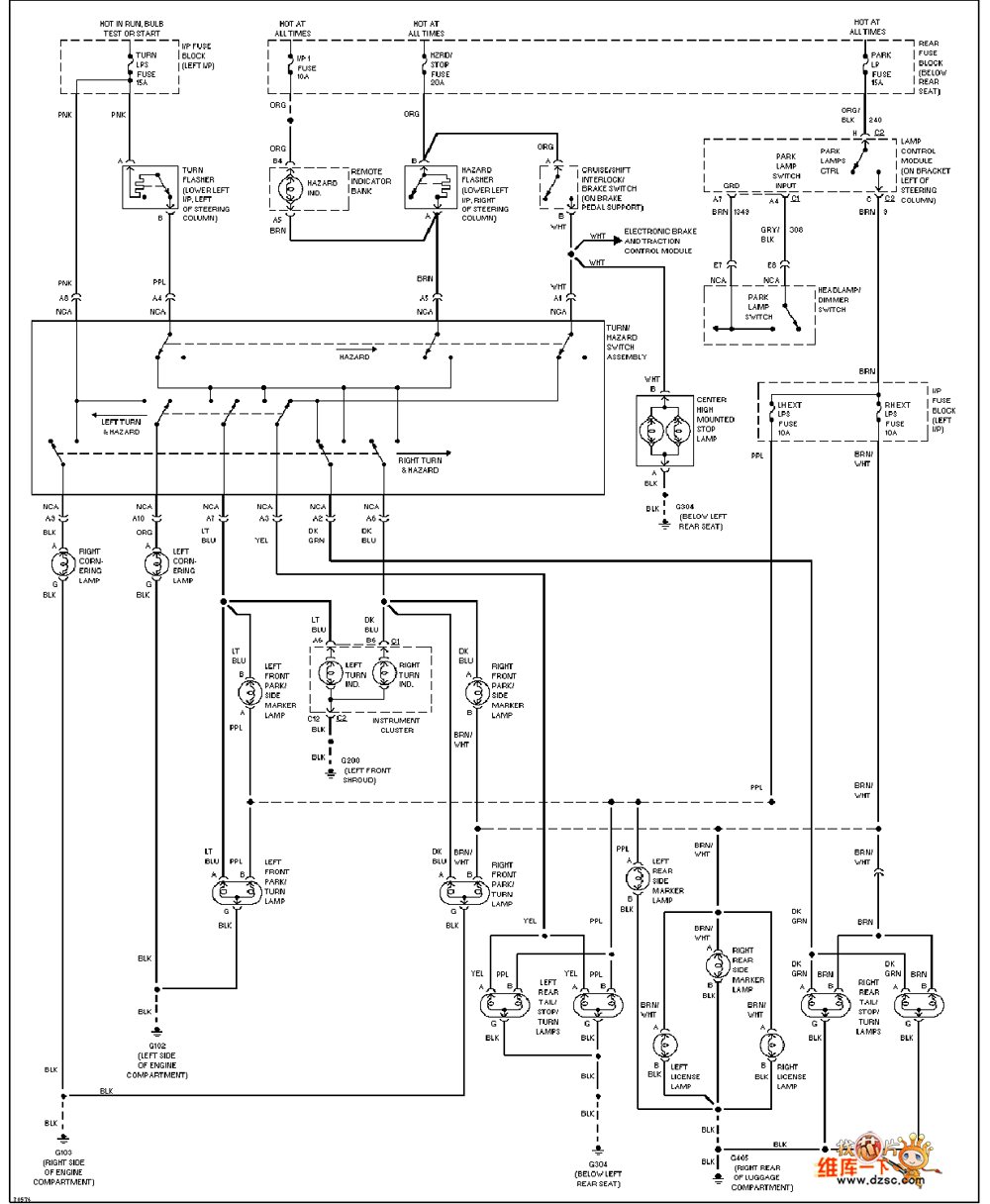 Oldsmobile external light circuit diagram