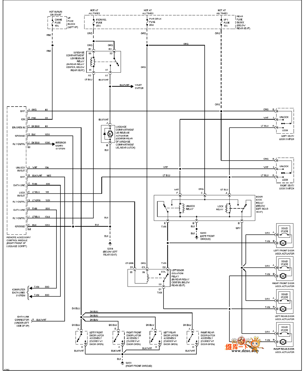 Oldsmobile remote control door lock circuit diagram