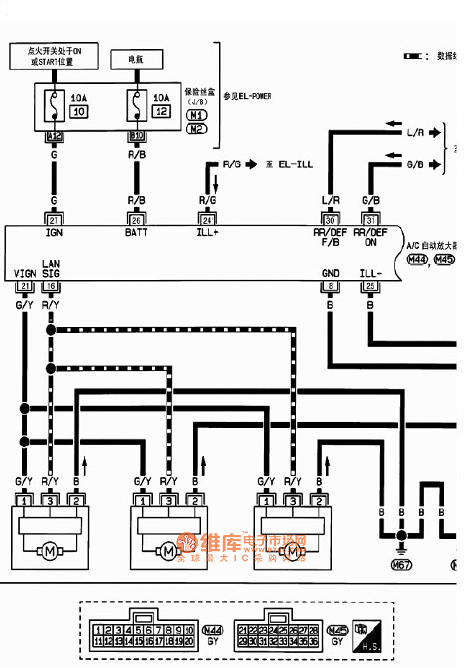 Dongfeng Nissan Sunshine Air Conditioning System Circuit Diagram 1