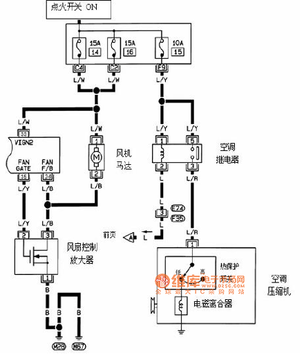 Dongfeng Nissan Sunshine Air Conditioning System Circuit Circuit Diagram 3