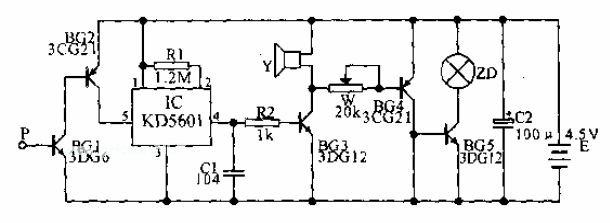 Electronic flash firecracker circuit made with KD5601