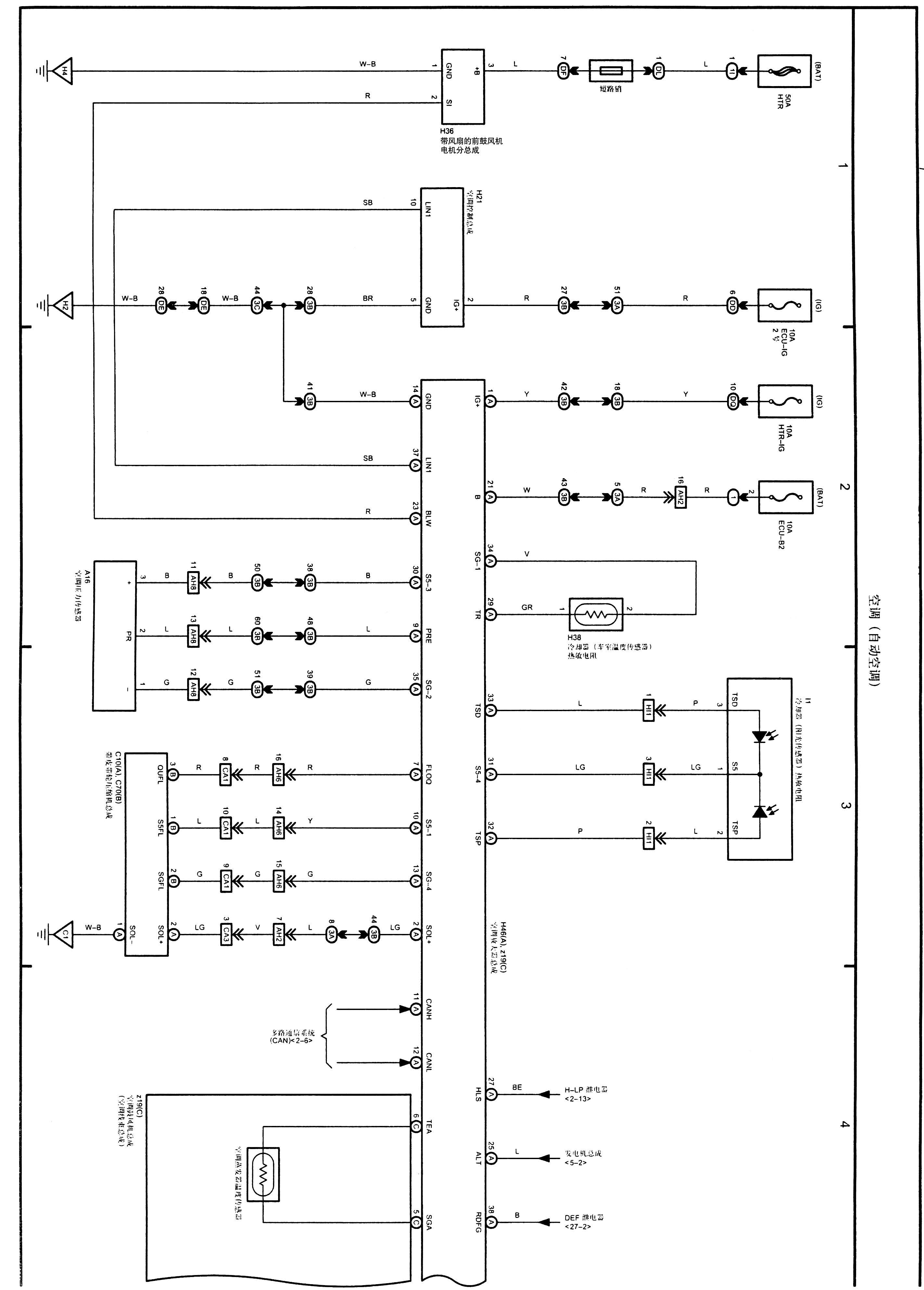 GAC Toyota Yizhi air conditioning system circuit diagram