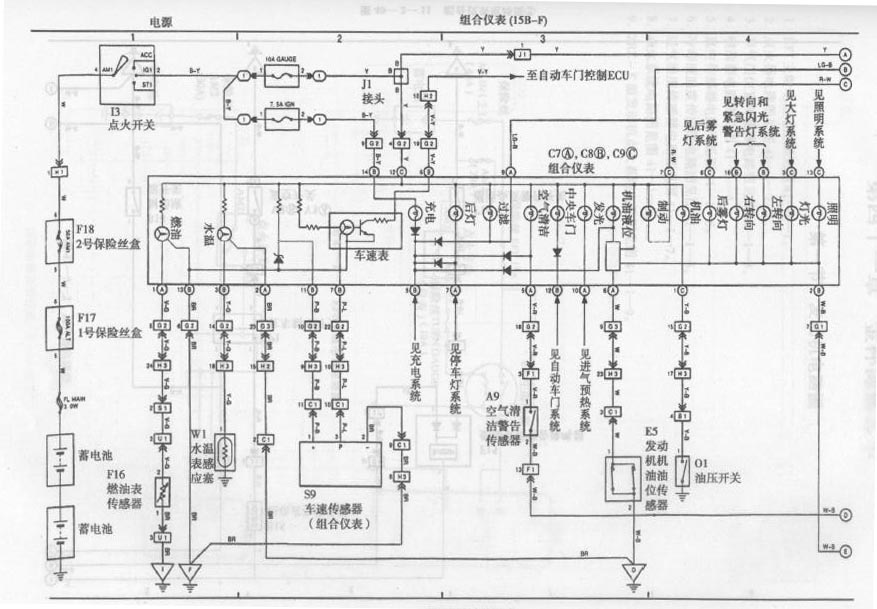 Toyota Coaster Bus Combination Meter Circuit Diagram