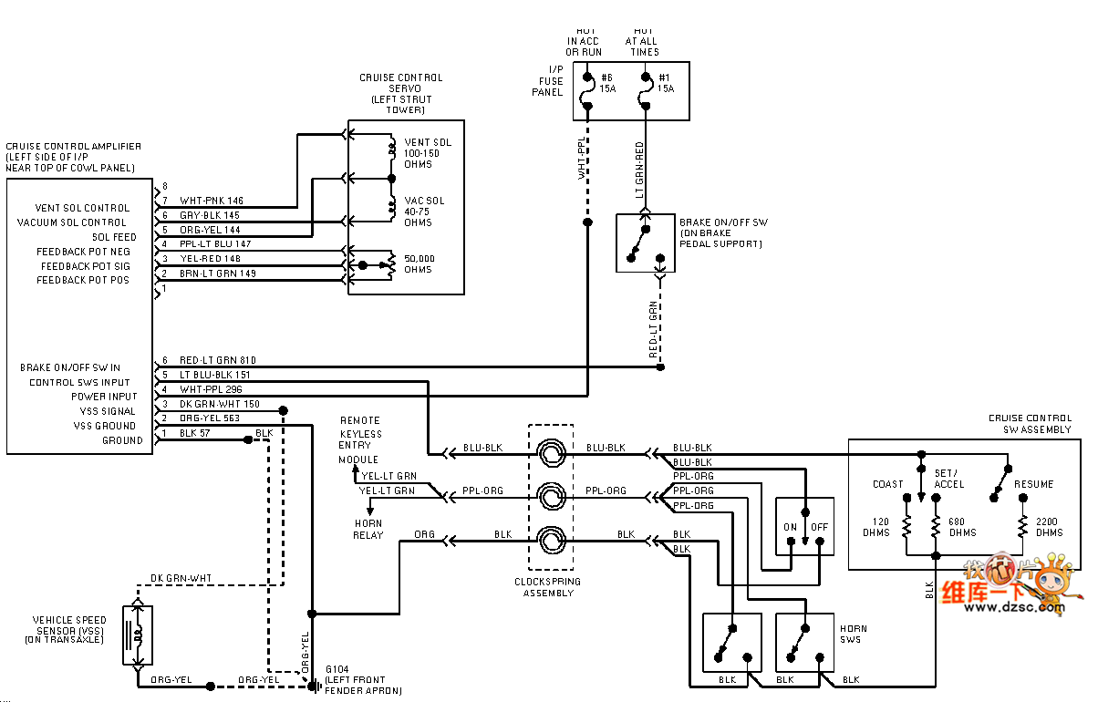 Mazda 95TAURUS (3.0L) cruise control circuit diagram