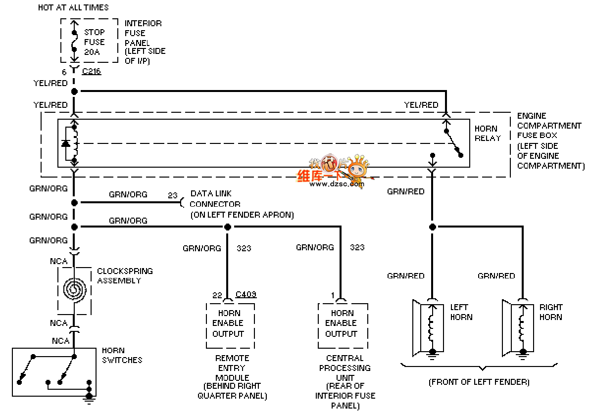 Mazda 95PROBE speaker circuit diagram