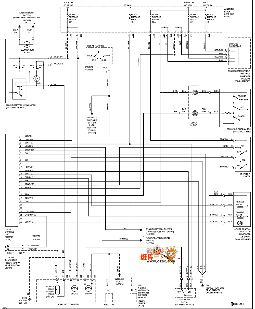 Mazda 95DIAMANTE cruise control circuit diagram
