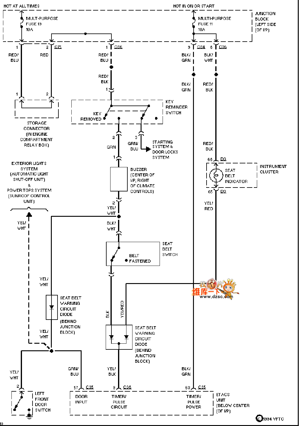 Mazda 95DIAMANTE alarm system circuit diagram