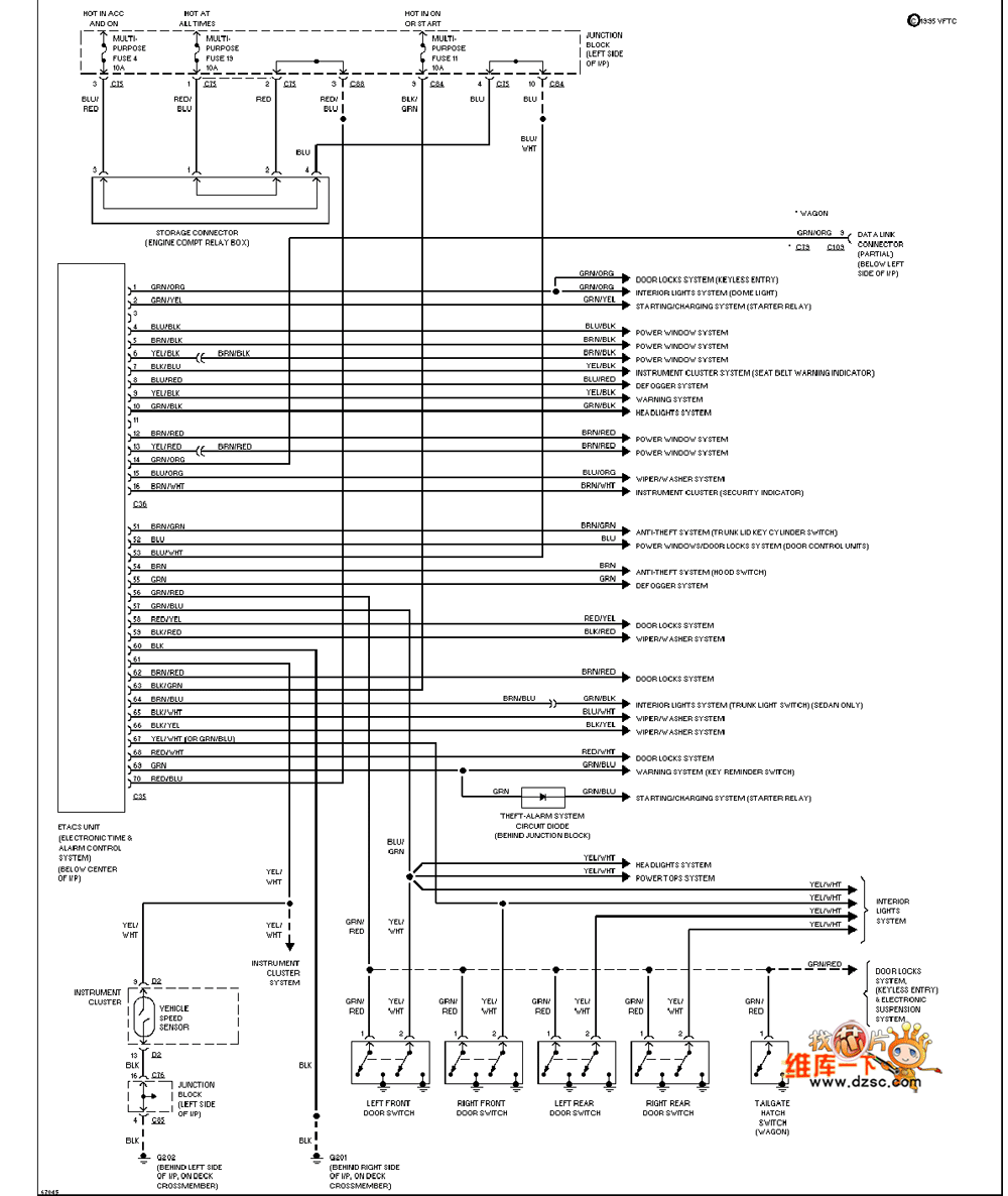 Mazda 94DIAMANTE body computer circuit diagram