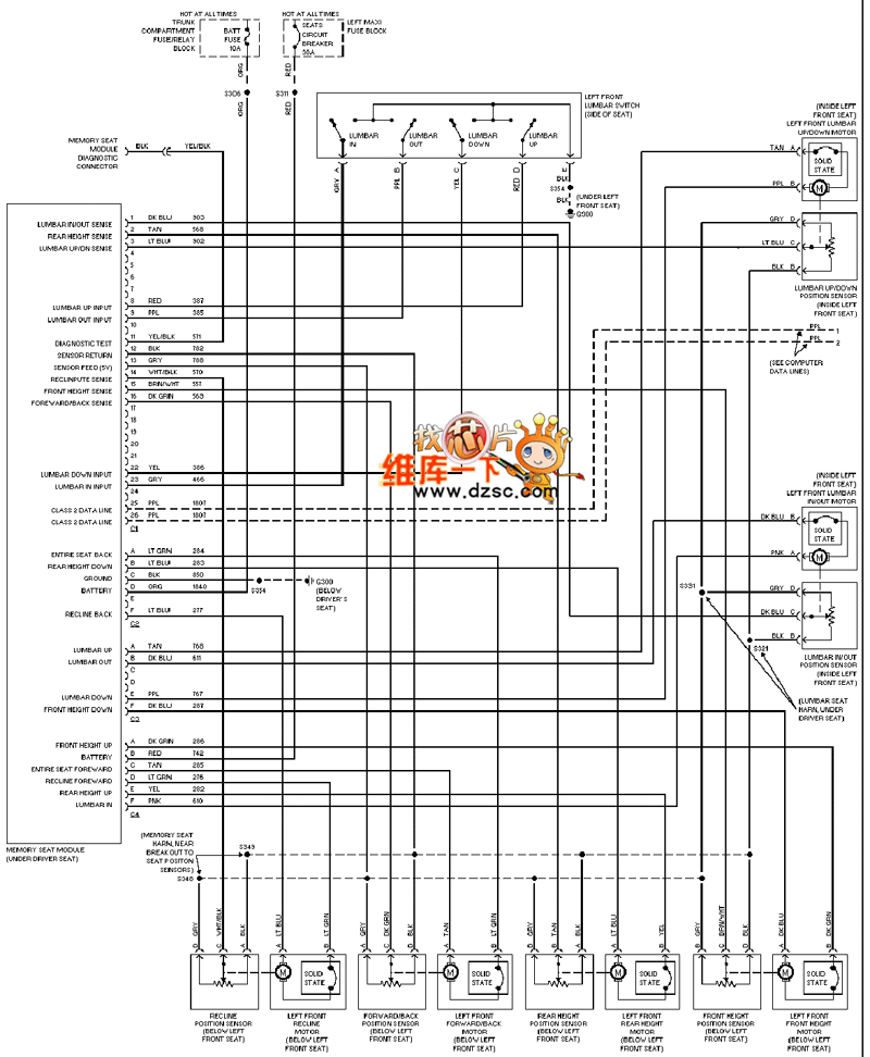 Cadillac deville memory seat rearview mirror circuit diagram 1