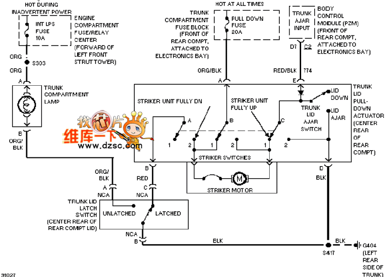 Cadillac deville luggage lock circuit diagram