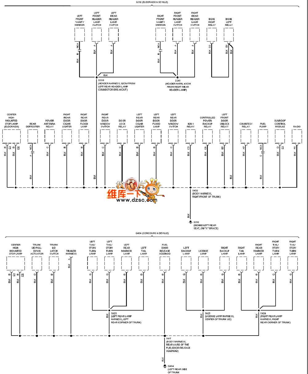 Cadillac deville ground distribution circuit diagram 5