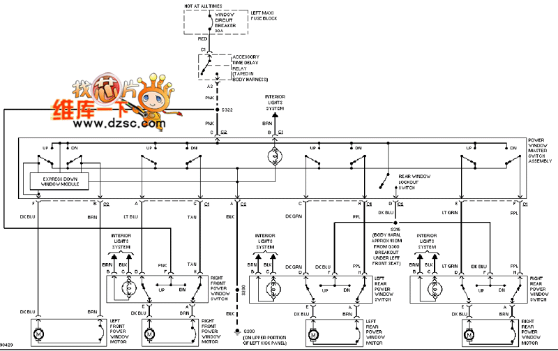 Cadillac deville electric window circuit diagram