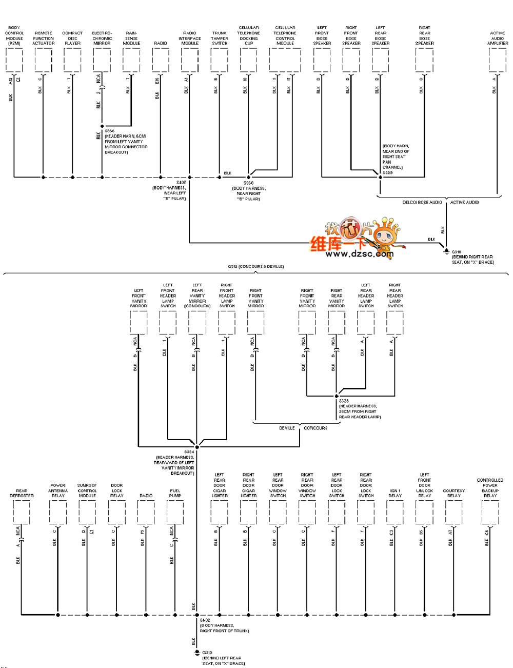 Cadillac deville ground distribution circuit diagram 4