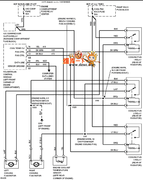 Cadillac deville cooling fan circuit diagram